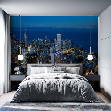 Фототапет Нощен Чикаго – Градски светлини