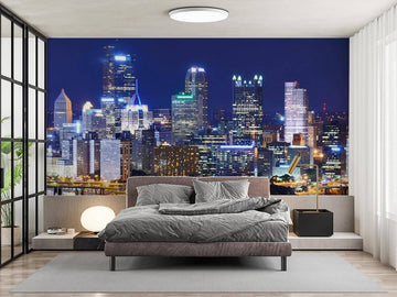 Фототапет с нощен град – Завладяваща нощна панорама