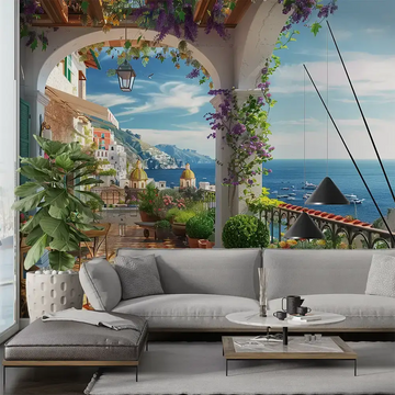 Фототапет "Италиански бряг и синьо море"