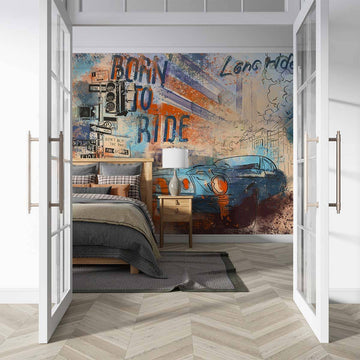 Фототапет кола и графити - Модерен интериор