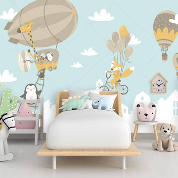 Детски фототапет "Летящи животни"