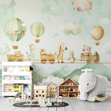 Детски фототапет влакче в небето