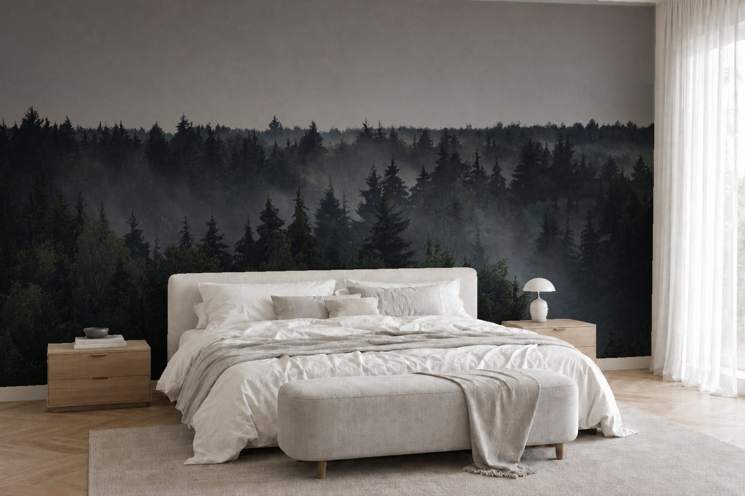 Самозалепващ фототапет mountain landscape – визуализация в интериор 3