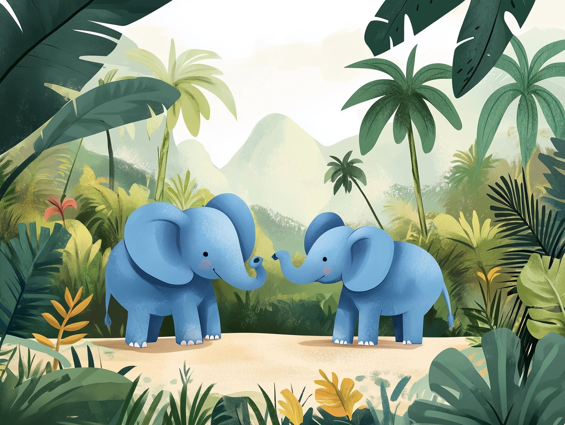 Фототапет за детска стая Тропическа приказка – чист дизайн за конфигуратора