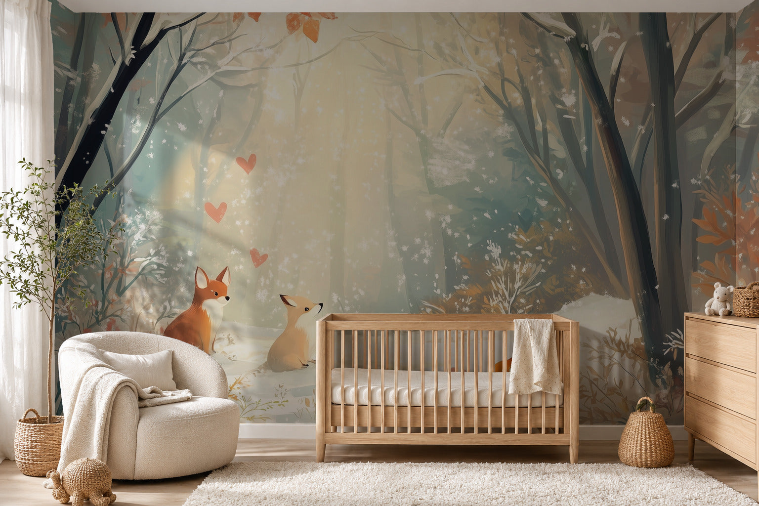 Фототапети за детска стая "Горска романтика" – визуализация в интериор 1