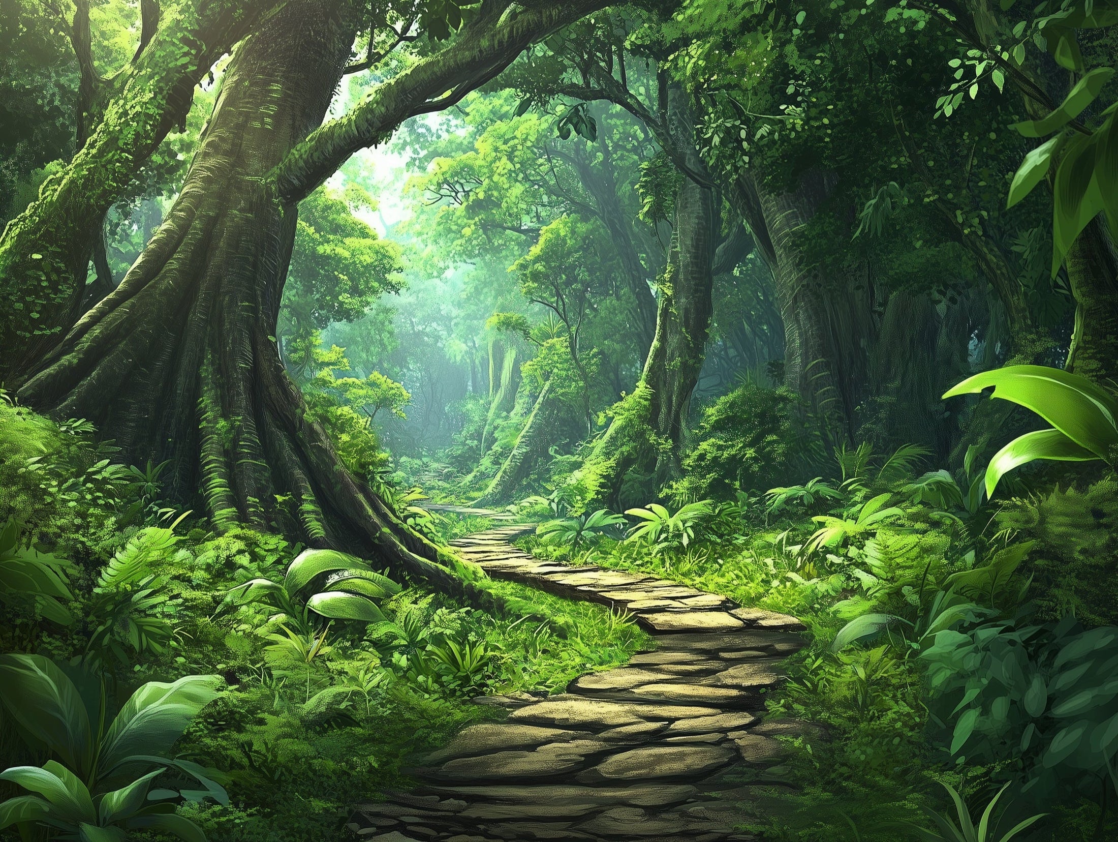 Фототапет Зелена гора за хол – чист дизайн за конфигуратора
