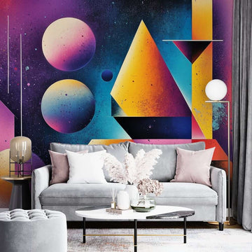 Фототапет Космическа Геометрия в Неон