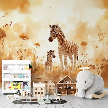 Фототапет Зебрено семейство за детска стая