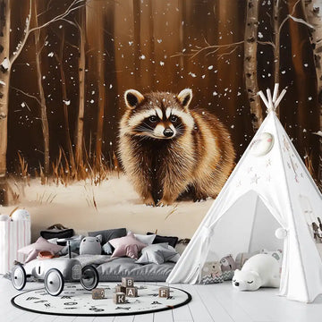 Фототапет Любопитно енотче за детска стая