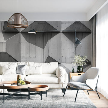 Фототапет Графичен Бетон с Геометрични Формати | Съвременен Стил