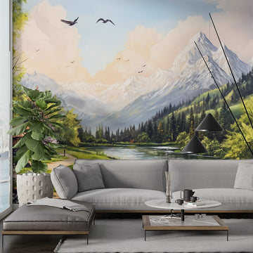 Фототапет Пейзаж с планини за хол