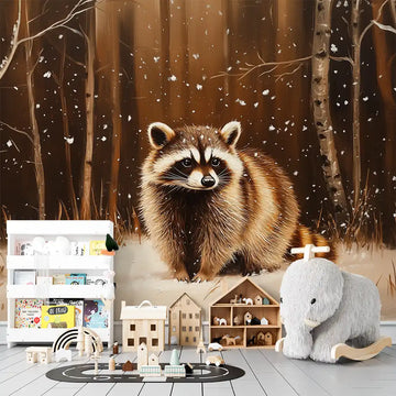 Фототапет Любопитно енотче за детска стая