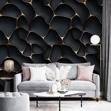 Фототапет Златисти извивки за хол