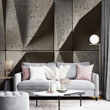 Фототапет Гладка Бетонна Стена с 3D Ефект за Хол | Еко Материали