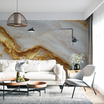 Фототапет Златисти Вени в Мрамор | Уникален Дизайн