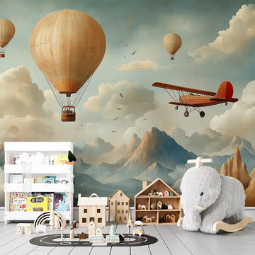 Фототапет Облачни приключения за детска стая