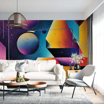 Фототапет Космическа Геометрия в Неон