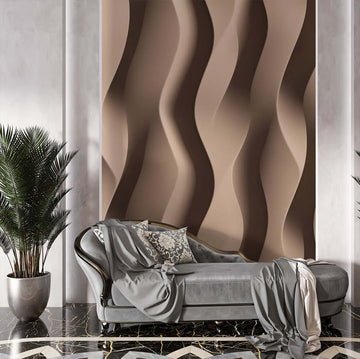 Фототапет Вълни на спокойствието с елегантен дизайн, поставен в модерен хол.