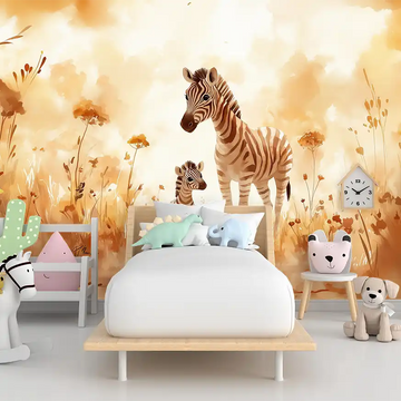 Фототапет Зебрено семейство за детска стая