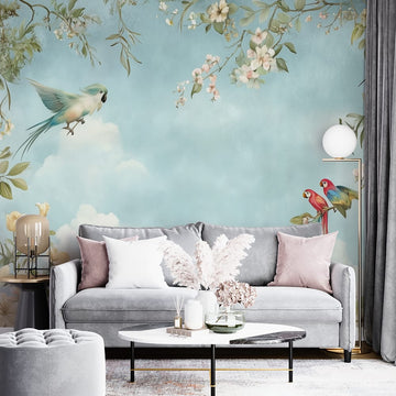 Фототапет Птичи и цветя за хол