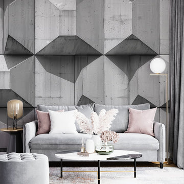 Фототапет Графичен Бетон с Геометрични Формати | Съвременен Стил