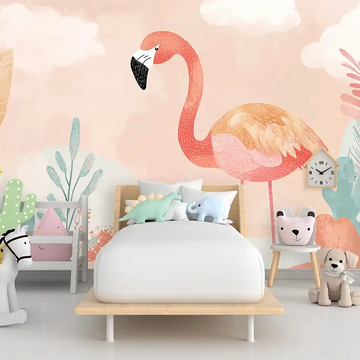 Фототапет Розово фламинго за детска стая