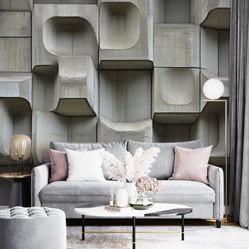 Фототапет Графичен Бетон с Обемни Форми| Стилен Декор