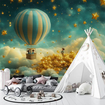 Фототапет Звезден балон за детска стая