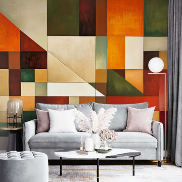 Фототапет Геометрична Хармония в Топли Есенни Тонове