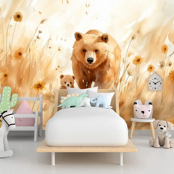 фототапет носорог за детска стая – декор с весела атмосфера за детска стая.