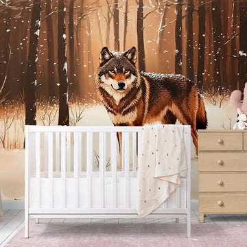 Фототапет Зимен вълк за детска стая