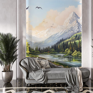 Фототапет Пейзаж с планини за хол