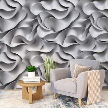 Фототапет Сатенени Рози за хол с изискан мотив от нежни, плавни линии.