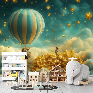 Фототапет Звезден балон за детска стая