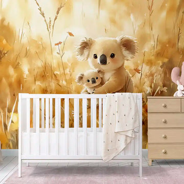 Фототапет Коали в златна ливада за детска стая