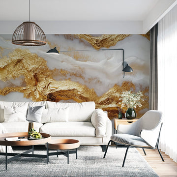 Фототапет Златиста Мраморна Сълза | Луксозен Декор