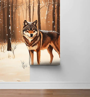 Фототапет Зимен вълк за детска стая