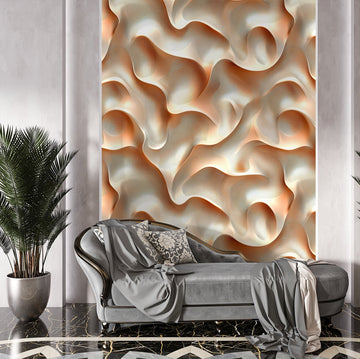 Фототапет Вълшебни вълни за хол, самозалепващ, елегантен дизайн с топли цветове.