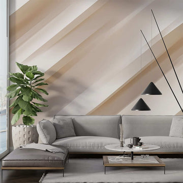 Фототапет Елегантни линии за хол, стилен стенен декор с фини светли линии за уютна атмосфера.