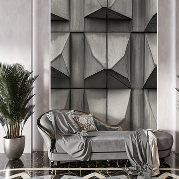 Фототапет Геометричен Дизайн от Бетон, текстуриран, индустриален стил, идеален за стенен декор.