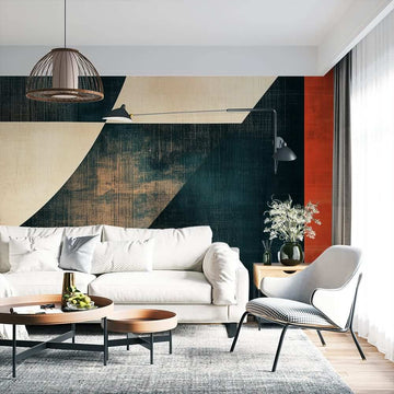 Фототапет Геометрична Хармония в Графит, Теракота и Бежово