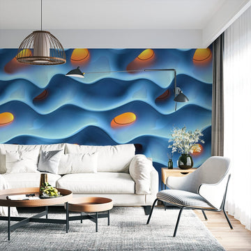Фототапет Вълни на синьота за хол