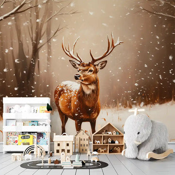 Фототапет Приказен зимен елен за детска стая