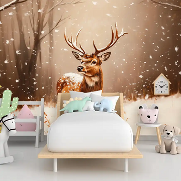 Фототапет Приказен зимен елен за детска стая