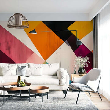 Фототапет Геометричен Експресионизъм в Кехлибар и Пурпур