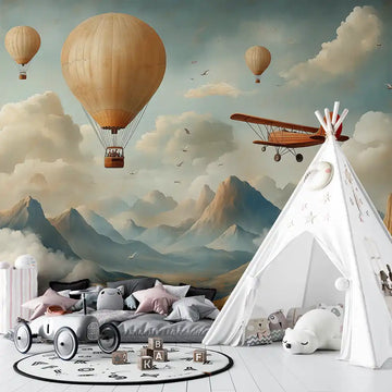 Фототапет Облачни приключения за детска стая