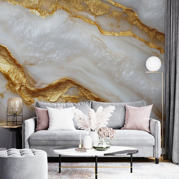 Фототапет Златисти Вени в Мрамор | Уникален Дизайн