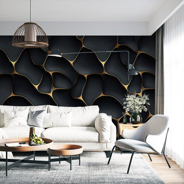 Фототапет Златисти извивки за хол