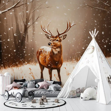 Фототапет Приказен зимен елен за детска стая