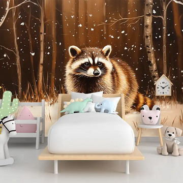 Фототапет Любопитно енотче за детска стая